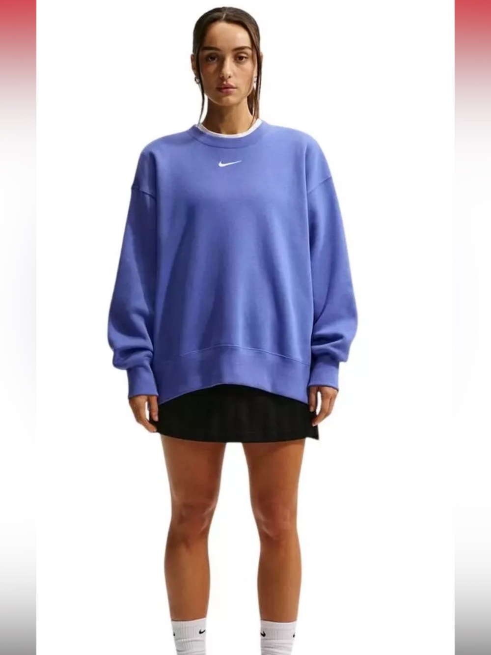 Nike Women’s Phoenix Fleece Oversized Crewneck Sweatshirt XL Sail Blue DQ5733